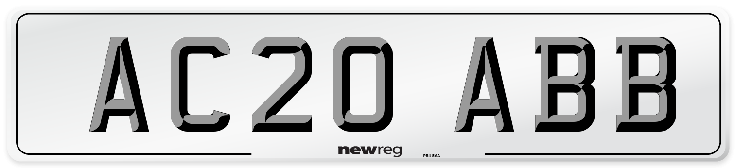 AC20 ABB Number Plate from New Reg